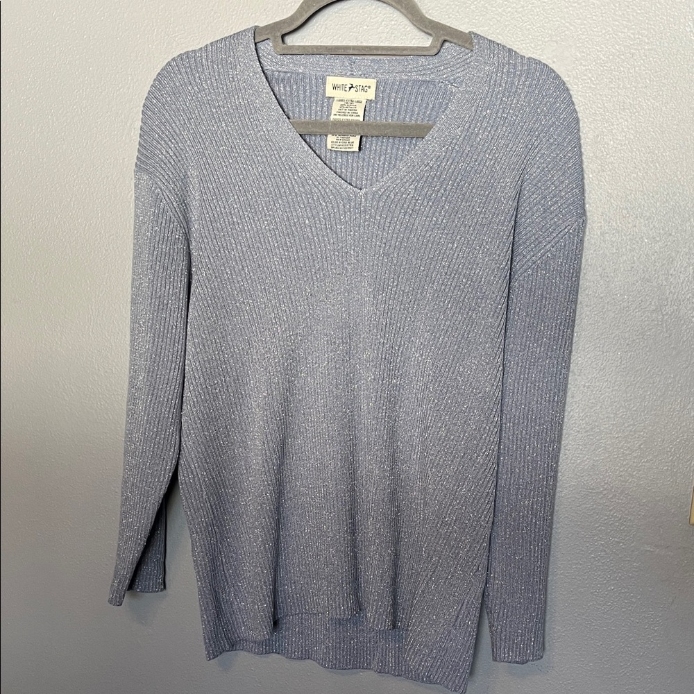 White Stag Soft Blue V-Neck Sweater